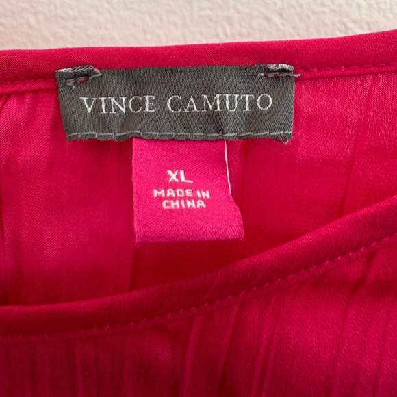 NWOT Vince Camuto Hot Pink Ruffle Sleeve Blouse XL - Picture 3 of 5